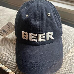 Navy Blue 'Beer' Embroidered Cap NAVY BLUE NWT